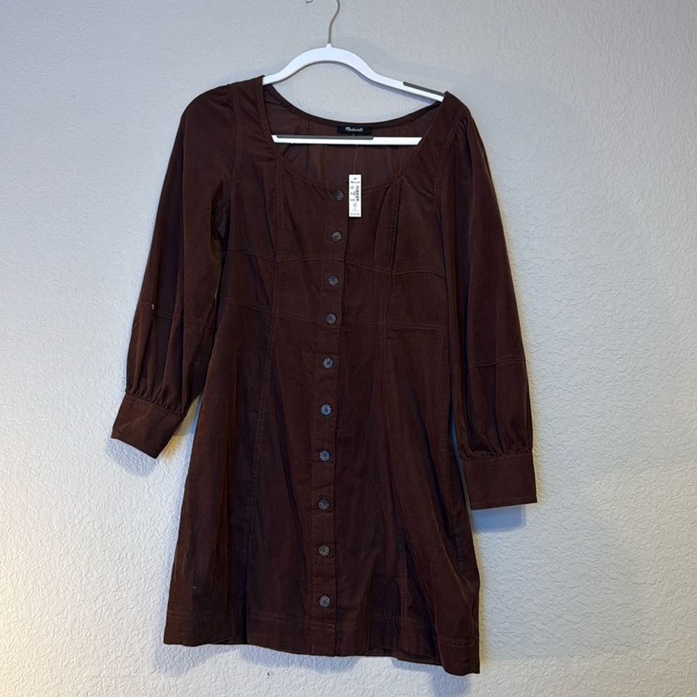Madewell Long Sleeve Corduroy Dress